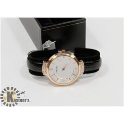 NEW LADIES KEZZIE WATCH WITH BLACK STRAP AND CUBIC