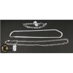 3PC NEW SILVER PLATED NECKLACES.