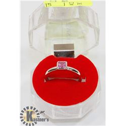 #241-PINK SAPPHIRE GEMSTONE RING SIZE 9