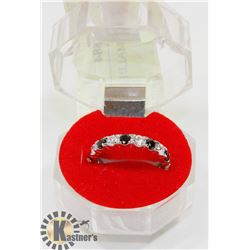 #250-BLACK TOURMALINE & CZ  RING