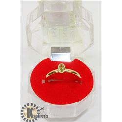 #220-GENUINE GREEN PERIDOT GEMSTONE RING SIZE 7