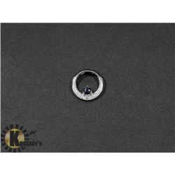 #142-GENUINE BLUE SAPPHIRE & CZ PENDANT