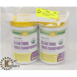 LOT OF 2 RENEW LIFE ORGANIC CLEAR FIBRE POWDER