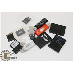 BAG OF MEMORY CARDS/STICKS . PLAYSTATION 2 ETC