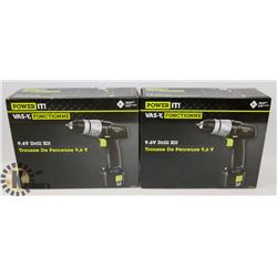 CASE WITH 2 POWER IT 9.6V DRILL KITS