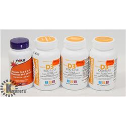 LOT OF 3 PRAIRIE NATURALS D3 & NOW D3&62 VITAMINS