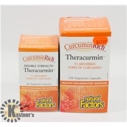 LOT OF 2 NATURAL FACTORS CURCUMIN RICH THERACURMIN