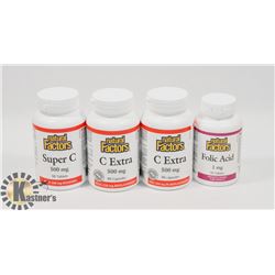 LOT OF 4 NATURE FACTORS VITAMINS INCL SUPER C, C