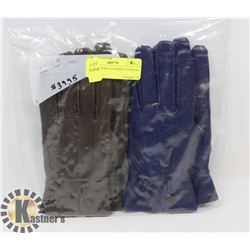 2 PACK LADIES LEATHER GLOVES SZ SMALL