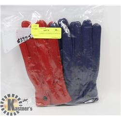 2 PACK LADIES LEATHER GLOVES SZ SMALL