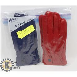 2 PACK LADIES LEATHER GLOVES SZ SMALL