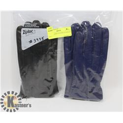 2 PACK LADIES LEATHER GLOVES SZ MED