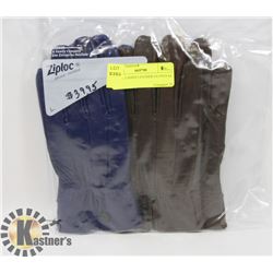 2 PACK LADIES LEATHER GLOVES SZ MED