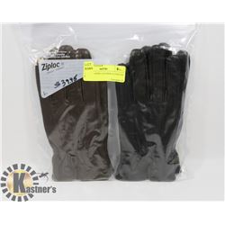 2 PACK LADIES LEATHER GLOVES SZ MED