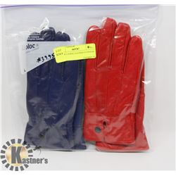 2 PACK LADIES LEATHER GLOVES SZ MED