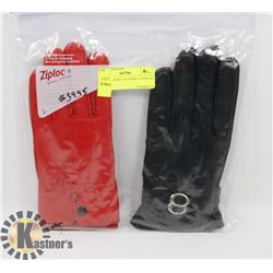 2 PACK LADIES LEATHER GLOVES SZ MED