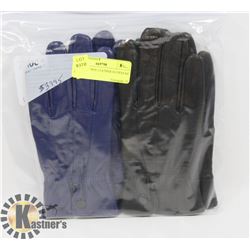 2 PACK LADIES LEATHER GLOVES SZ LARGE