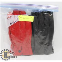 2 PACK LADIES LEATHER GLOVES SZ LARGE