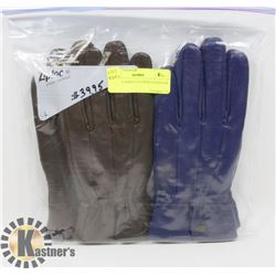 2 PACK LADIES LEATHER GLOVES SZ LARGE
