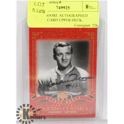 DICKIE MOORE AUTOGRAPHED HOCKEY CARD UPPER DECK.