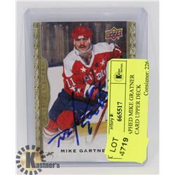 AUTOGRAPHED MIKE GRATNER HOCKEY CARD UPPER DECK