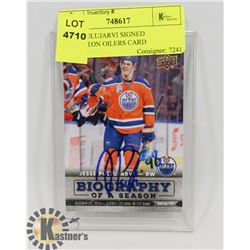 JESSE PULUJARVI SIGNED EDMONTON OILERS CARD