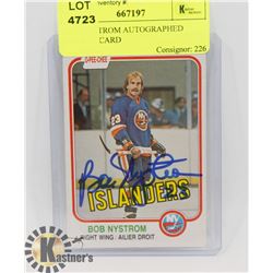 BOB NYSTROM AUTOGRAPHED HOCKEY CARD