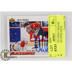 AUTOGRAPHED CHRIS CHELIOS HOCKEY CARD UPPER DECK
