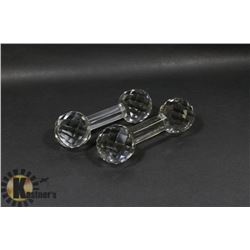 ANTIQUE VICTORIAN CUR GLASS CRYSTAL KNIFE RESTS