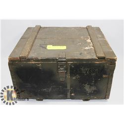 VINTAGE SOLID WOOD AMMO BOX
