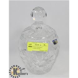 LARGE VINTAGE PINWHEEL CRYSTAL LIDDED BOWL -