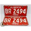 Image 1 : ALBERTA 1960 LICENSE PLATES