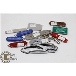 BOX OF ASSORTED POCKET KNIVES.