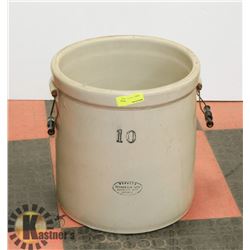 10 GALLON MEDALTA POTTERIES CROCK, NO LID