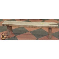 ANTIQUE WOOD BENCH 63 X 9 X 16 HIGH