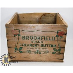 VINTAGE BROOKFIELD CREAMERY BUTTER WOOD CRATE
