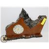 VINTAGE BURL MANTEL CLOCK 17" LONG