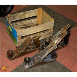 BOX OF 4 WOOD PLANES INCLUDING 2 STANLEY