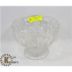 LARGE VINTAGE PINWHEEL CRYSTAL PEDESTAL BOWL