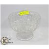 LARGE VINTAGE PINWHEEL CRYSTAL PEDESTAL BOWL