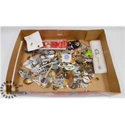 LOT OF COLLECTIBLE PINS AND SPOONS