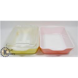 PAIR OF ANTIQUE FIRE KING SERVING DISHES