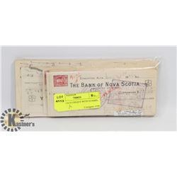 LOT OF OLD CHEQUE WITH STAMPS.