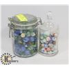 Image 1 : 2 ANTIQUE JARS WITH MARBLES