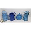 Image 1 : BOX OF ENAMEL COFFEE & TEA POTS