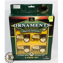 JOHN DEERE 6PC GOLD COLOUR ORNAMENTS