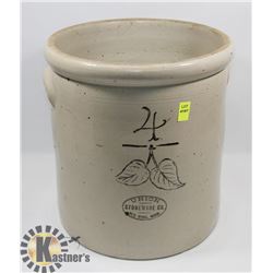 4 GALLON UNION STONEWARE CROCK