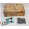 Image 1 : OLD WHITE OWL CIGAR BOX WITH ROLLING PAPERS AND