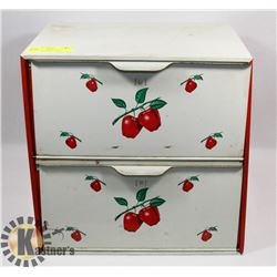 VINTAGE DECOWARE METAL DOUBLE DOOR BREAD / PIE