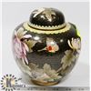 Image 1 : ANTIQUE CHINESE BRASS ENAMEL NOIR FLORAL GINGER